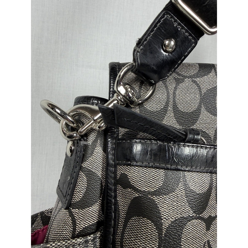 Coach Ashley Signature‎ Coated Canvas Flap Closure Messenger Diaper Shoulder Bag - Picture 9 of 16